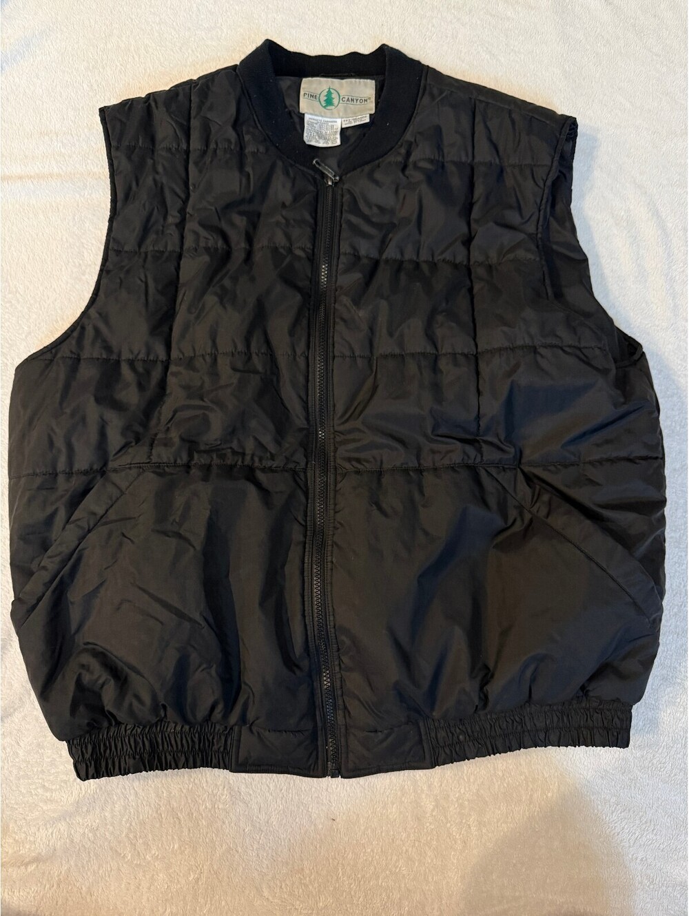 Vintage Pine Canyon XL Black Puffer Vest 90s Gorpcore FLAW